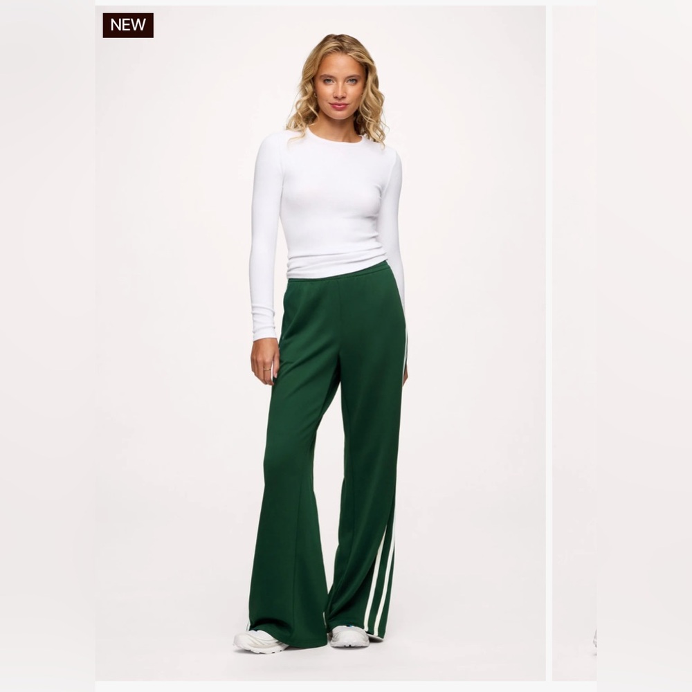 NUUDS brand new Green Women's Pants with White Stripes